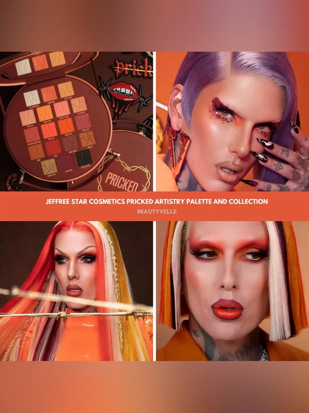 Jeffree Star Pricked Collection - Warm Rust & Gold Eyeshadow Palette